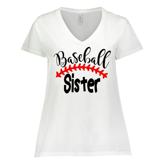 Inktastic Baseball Sister Women's Plus Size V-Neck T-Shirt