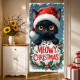 thumbnail image 6 of Festive Design Christmas Banner Cute Kitten Decoration Snowy Scene Polyester Material Holly Accents for Holiday Decor Party Decoration Indoor Setting, 6 of 9