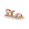 Nanette Lepore Open Toe Kids Sandal with Buckle White Sole suit for any occasion - Bright Multi, 13