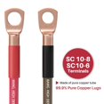 thumbnail image 2 of Kit de cables de calibre 8 (25 pies cada uno, rojo/negro), cable principal para automóvil, cable de batería, kit de cableado de amplificador, cable de alimentación y tierra, fusible de coche, 8AWG, 2 of 7