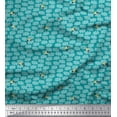 thumbnail image 1 of Soimoi Green Rayon Fabric Clouds & Bird Decor Fabric Printed Yard 42 Inch Wide, 1 of 5