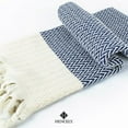 thumbnail image 2 of Hencely Turkish Hand Towel Set of 2 -Herringbone Kitchen Dish Towel - Navy Blue, 2 of 6