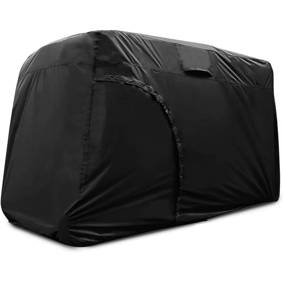 POMER Golf Cart Cover 4 Passenger, All-Weather Protection Golf Cart Rain Covers, UV Resistant with Windproof Buckle Golf Cart Accessories (Fits for Club Car, for EZGO, for Yamaha)