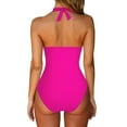 thumbnail image 5 of MKLEKYY Trajes De Baño Mujer 2023 Women'S Swimsuit V Neck Fitting Solid Leopard Printed Swimsuit, 5 of 5
