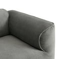 thumbnail image 6 of 122" Velvet Sofa with Movable Footstool & 3 Throw Pillows, 4-Seater L-Shape Modular Sofa with 27'' Deep Seat, Upholstered Sleeper Couches for Living Room Bedroom, No Assembly Required, Gray, 6 of 9