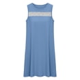 thumbnail image 2 of Pounoo Women's Casual Dresses Round Neck Sleeveless Sheer Panel Split Hem Sundresses Lightweight Loose Fit A Line Dresses Gift, 2 of 7