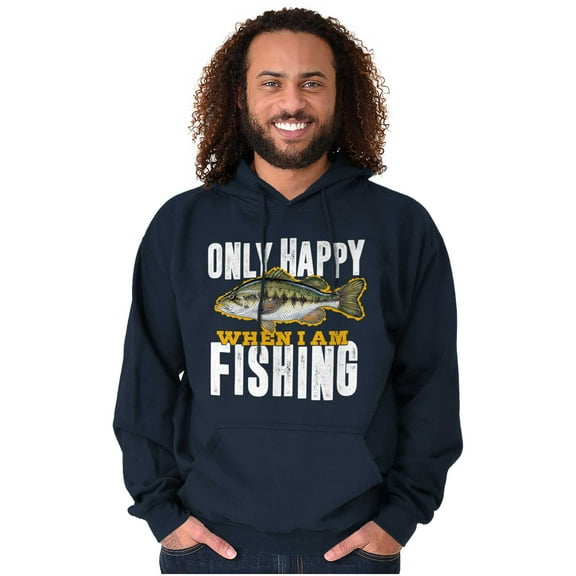 Fishermen Only Happy When I'm Fishing Hoodie Sweatshirt Women Men Brisco Brands S