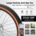 thumbnail image 6 of 24“/27" Mountain Bike, High Carbon Steel Frame, 21-Speed with Front Suspension & Disc Brakes, Durable Design with Brown Edge Tires for School Commuting & Outdoor Cycling, 6 of 7