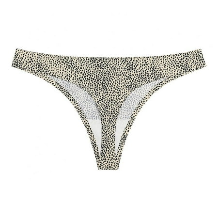 

Spdoo 1 Pack Womens Seamless Panties T-back Thongs Leopard Print Bikini Low-rise Hipster Soft Stretch Underpants