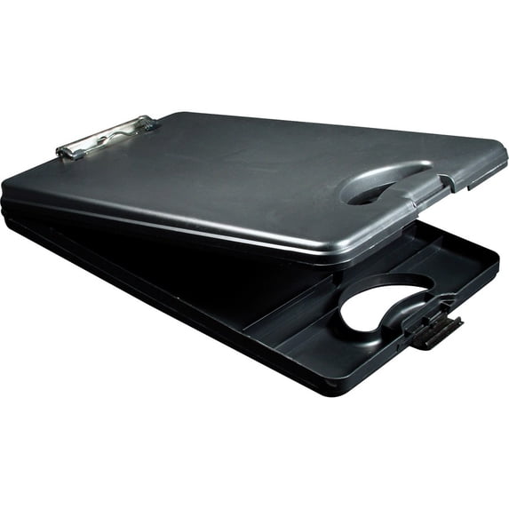 Saunders Deskmate II Portable Desktop - 0.50" Clip Capacity - Storage for Stationary - Bottom Opening - 10" x 16" - Low-profile - Polypropylene - Blac | Bundle of 2 Each
