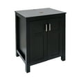 thumbnail image 6 of FULLWATT 24 Inches Traditional Bathroom Vanity Set in Black Finish, Single Bathroom Vanity with Top and 2-Door Cabinet, Brown Glass Sink Top with Single Faucet Hole, 6 of 12