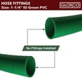 thumbnail image 4 of Gloxco Heavy Duty Green PVC Suction Hose for Water Transfer, 85 PSI Max Pressure, 1-1/4" Inside Diameter, 30 ft Length, 4 of 6
