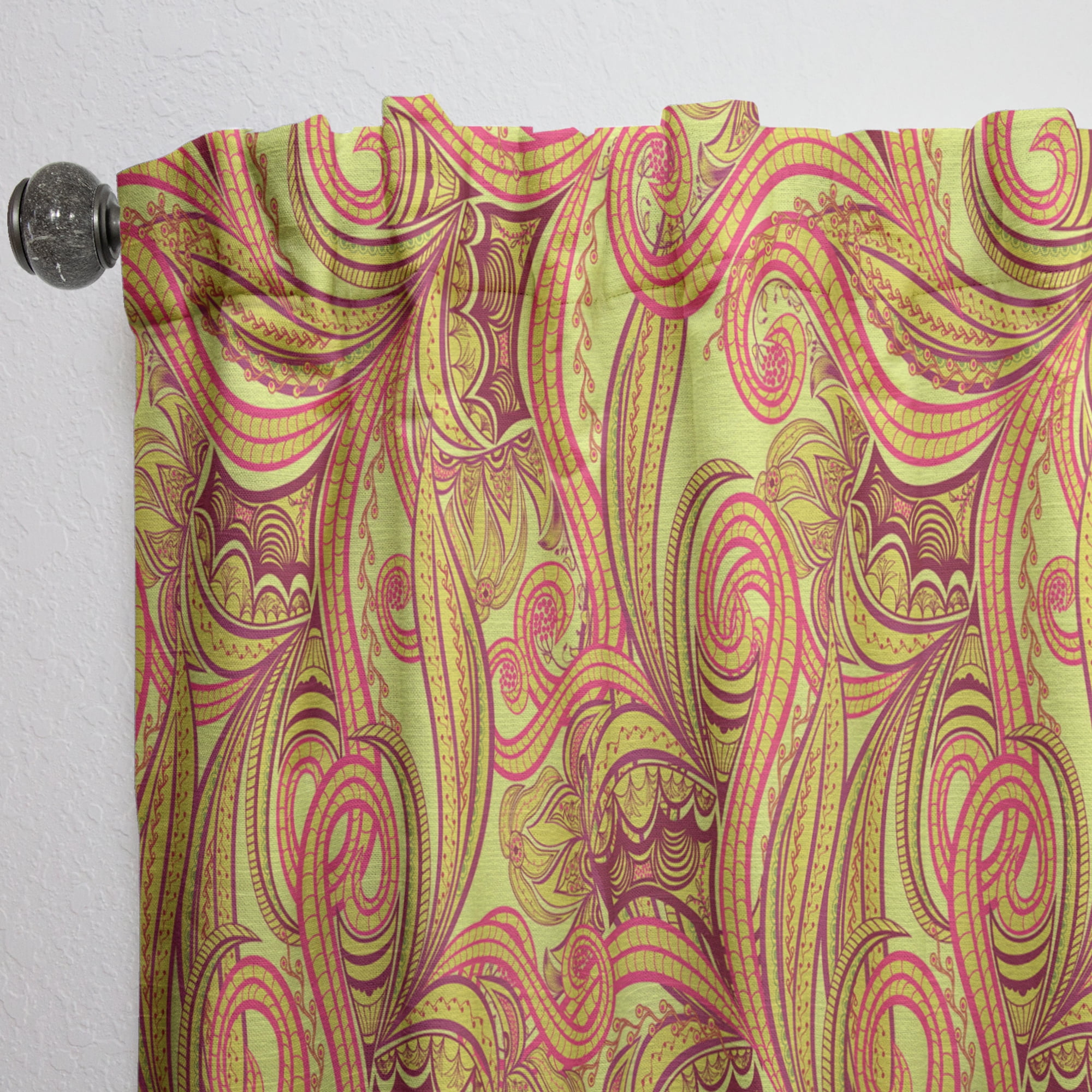 Designart 'Abstract Ornament Ethnic Pattern' Bohemian & Eclectic Curtain Panel