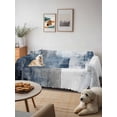 thumbnail image 6 of Blue Sofa Covers for 2-3 Cushion Couch L-Shaped Sectional, Retro Oil Painted Modern Abstract Art Washable Sofa Covers Slipcover for Living Room Furniture, Couch Cover Blanket 71"x134", 6 of 9
