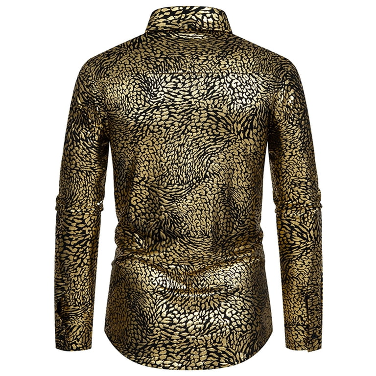 Men's Shirts Long Sleeve Casual Button Down Dress Shirt Silk Paisley...
