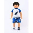 thumbnail image 4 of Shark Rash guard and Swim trunks -Compatible with 18" American Girl Dolls, Madame Alexander, Our Generation, etc. | 18 Inch Doll Clothes, 4 of 4