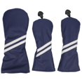 thumbnail image 1 of Golf Wood Headcover Cover Set Stripes Cue Headcovers Golf Club Head Covers for DriverBlue, 1 of 4