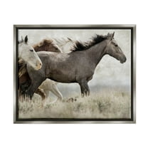 Stupell Industries Rustic Southwestern Horses Animals & Insects Photography Gray Floater Framed Canvas Art Print Wall Art, 31 x 25