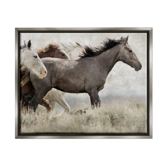 Stupell Industries Rustic Southwestern Horses Animals & Insects Photography Gray Floater Framed Canvas Art Print Wall Art, 31 x 25