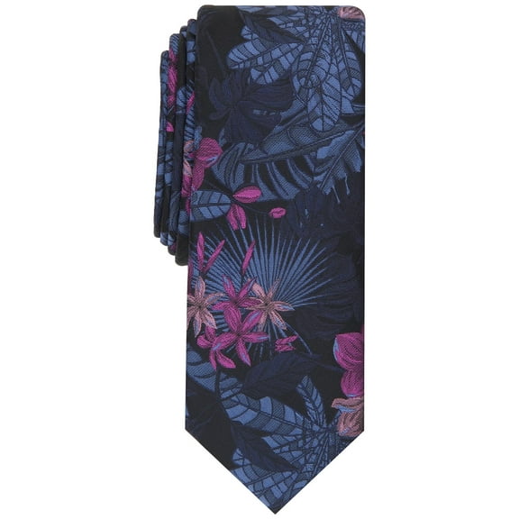 Bar III NAVY Men's Chavialle Botanical Skinny Tie, US One Size