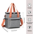 thumbnail image 2 of Lonchera Termica Bolsa Almuerzo Comida Lunch Escolar Oficina Portatil Fiambrera de Hombro con Aislamiento de Gran Capacidad Impermeable Aislamiento Frio Y Calor (Gris), 2 of 4
