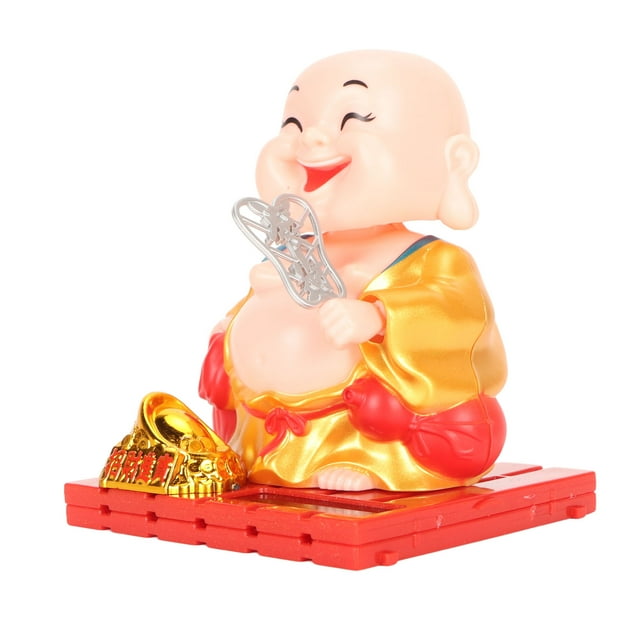 Estatuilla De Buda Solar, Estatua De Buda ABS Con Energía Solar Para Sacudir La Mano, Para Decoración De Escritorio De Coche, Oficina En Casa