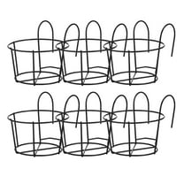 LOLIPPYY Set of 6 Heavy Duty Iron Planter Holders with Sleek Wall Mount Design for Indoor, Balcony, and Outdoor Use