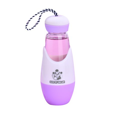 

300ML Glass Water Bottle Carrying Loop Mug BPA Drinking Free Mini Cup Travel for Kids Adults