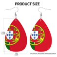 thumbnail image 3 of Faux Leather Earrings Earring Portugal Flag Teardrop Dangle Earrings For Women Jewelry, 3 of 6