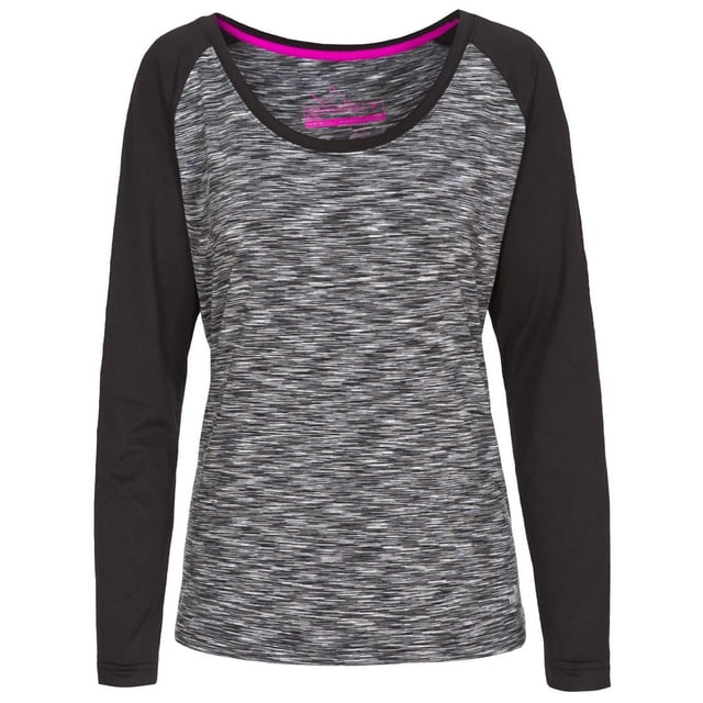 Trespass - Camiseta deportiva de manga larga modelo Miso para mujer (Gris piedra)