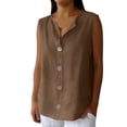 thumbnail image 3 of Craaazy Womens Comfortable Solid Color Henley Neck Tunic Top for Casual Leisure Gift, 3 of 5