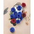 thumbnail image 2 of 25Pcs Artificial Roses Flowers Fake Roses with Stems Real Touch Foam Flowers for DIY Wedding Bouquet Baby Shower Centerpiece Floral Arrangement Party Home Decor(Hunt Green), 2 of 5