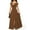 Brown, variant on Xihbxyly Dresses for Women Oversized Solid Color Off the Shoulder Maxi Dress Quick Dry Slim Fit Short Sleeve Sundress