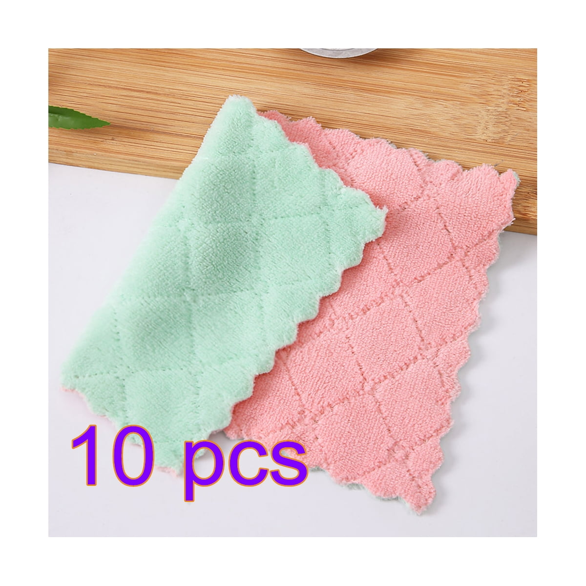 50Pcs Doublesided Absorbent Kitchen Cloth Dish Towels Super Absorbent