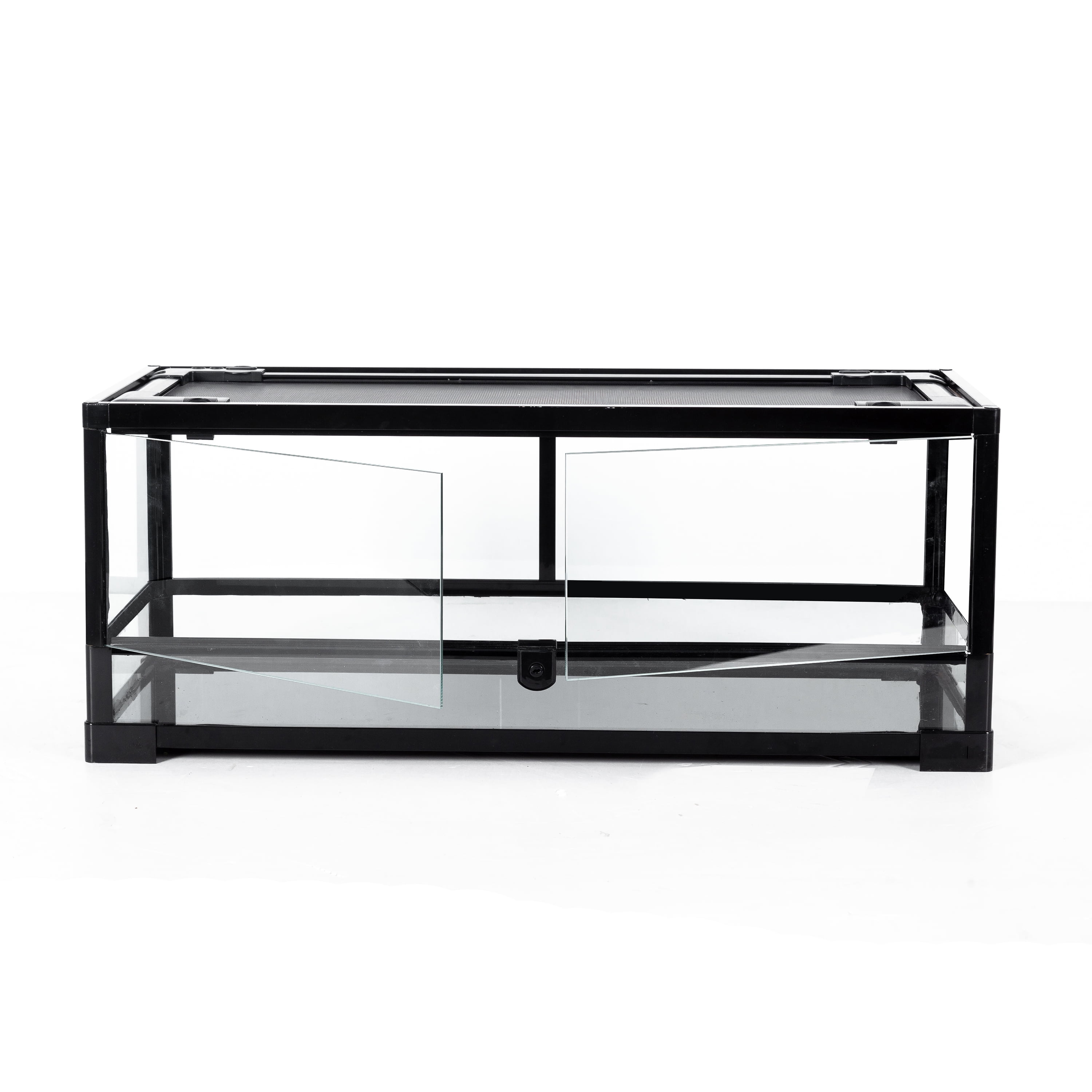 Guzzlo Tempered Glass Reptile Terrarium, 30" x 12" x 12", Black