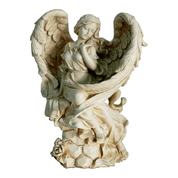 Hi-Line Gifts Celestial Sitting Angel Outdoor Garden Statue - 20"