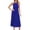 Blue, variant on IROINNID A-Line Dress For Women Sleeveless Round Neckline Summer Casual Halter Neck Dress Belted Swing Pleated Beach Dresses Regular Solid Color Dress