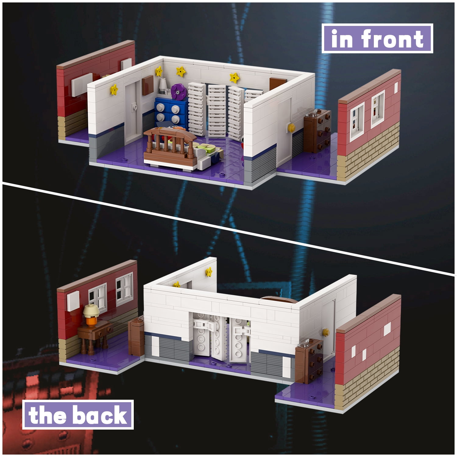 MOOXI-MOC FNAF Room Building Set,Creative Cute Building Blocks Children Kits,Halloween for Kids(585pcs)