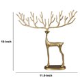 thumbnail image 5 of 15 Inch Metal Standing Reindeer Accent Decor, Big Antlers, Small, Gold- Saltoro Sherpi, 5 of 5
