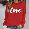 thumbnail image 2 of Tweang Valentines Day Hoodies Fall Womens Tops Plus Size Tops for Women Womens Sweatshirts Compression Long Sleeve Fall Top Womens Long Sleeve Top Hot Pink M, 2 of 5