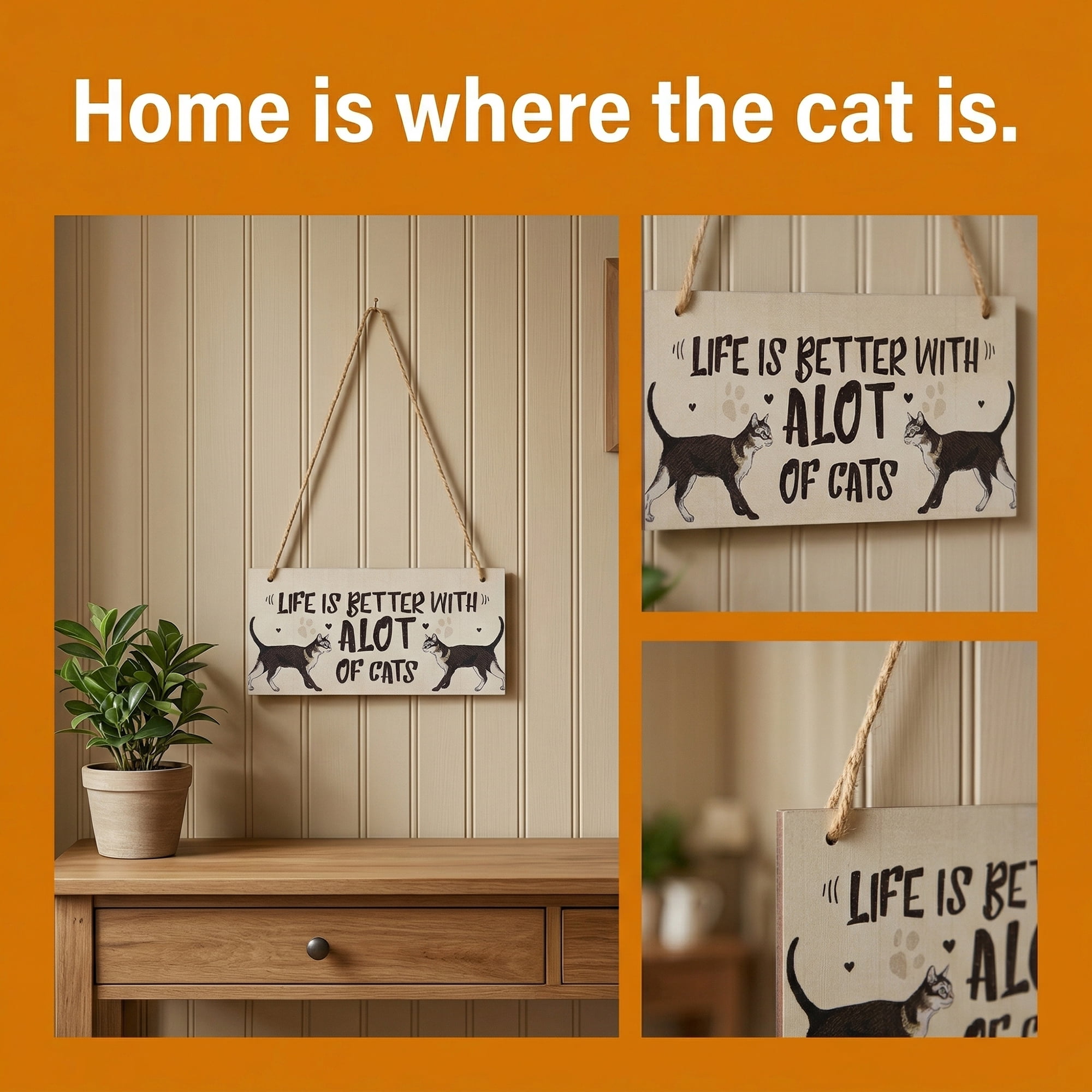 Unique Bargains Pet Sign Home Decor Decorative Wall Plaque Style J 3.9in