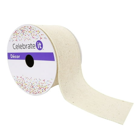 UPC: 0191518420579 | 2.5 Muslin Wired Ribbon by Celebrate It™ Décor