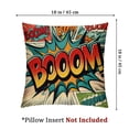 thumbnail image 4 of Throw Pillow Cushion Cover, Speech Bubbles Hobby Style Image, Decorative Square Accent Pillow Case, Green Orange, 4 of 7
