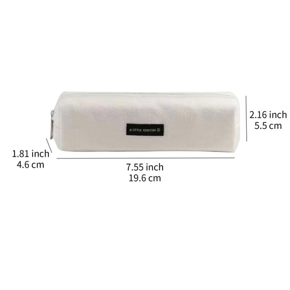 Large Capacity Pencil Case Canvas Stationery Box Small and Compact 7.56 X 1.81 X 0.17 Inches for Students Small Pencil Case