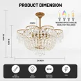 thumbnail image 4 of Gold Bronze Modern Style Crystal Chandeliers & Lights Round Hanging Classic, Pendant Ceiling Chandelier Lighting Fixture  for Dining Room Living Room, 4 of 16