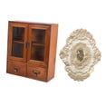 thumbnail image 2 of Armario de almacenamiento de madera, organizador de escritorio portátil, armario clásico de madera para mesa Puerta doble, 2 of 9