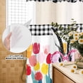 thumbnail image 3 of No Hook Shower Curtain, Spring Easter Shower Curtains for Bathroom with See Through Top Window, Colorful Flowers Tulips Bunny Lattice Waterproof & Washable Bath Curtain Extra Long 72"x96", 3 of 9
