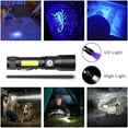 thumbnail image 3 of Linterna LED con lámpara UV de 395 nm, linterna iToncs con imán USB COB de 3000 mAh, linterna táctica con zoom, lámpara de luz negra recargable, detector de billetes y orina de mascotas., 3 of 7