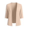 thumbnail image 4 of Women's Stretch Shirt Cardigan Baeitkot Women's Solid Color Casual Imitation Stretch Shirt Cardigan Beige XL, 4 of 7