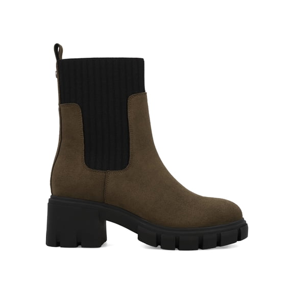 MIA Too Women's Isabeau Knit Gore Lug Sole Chelsea Boot